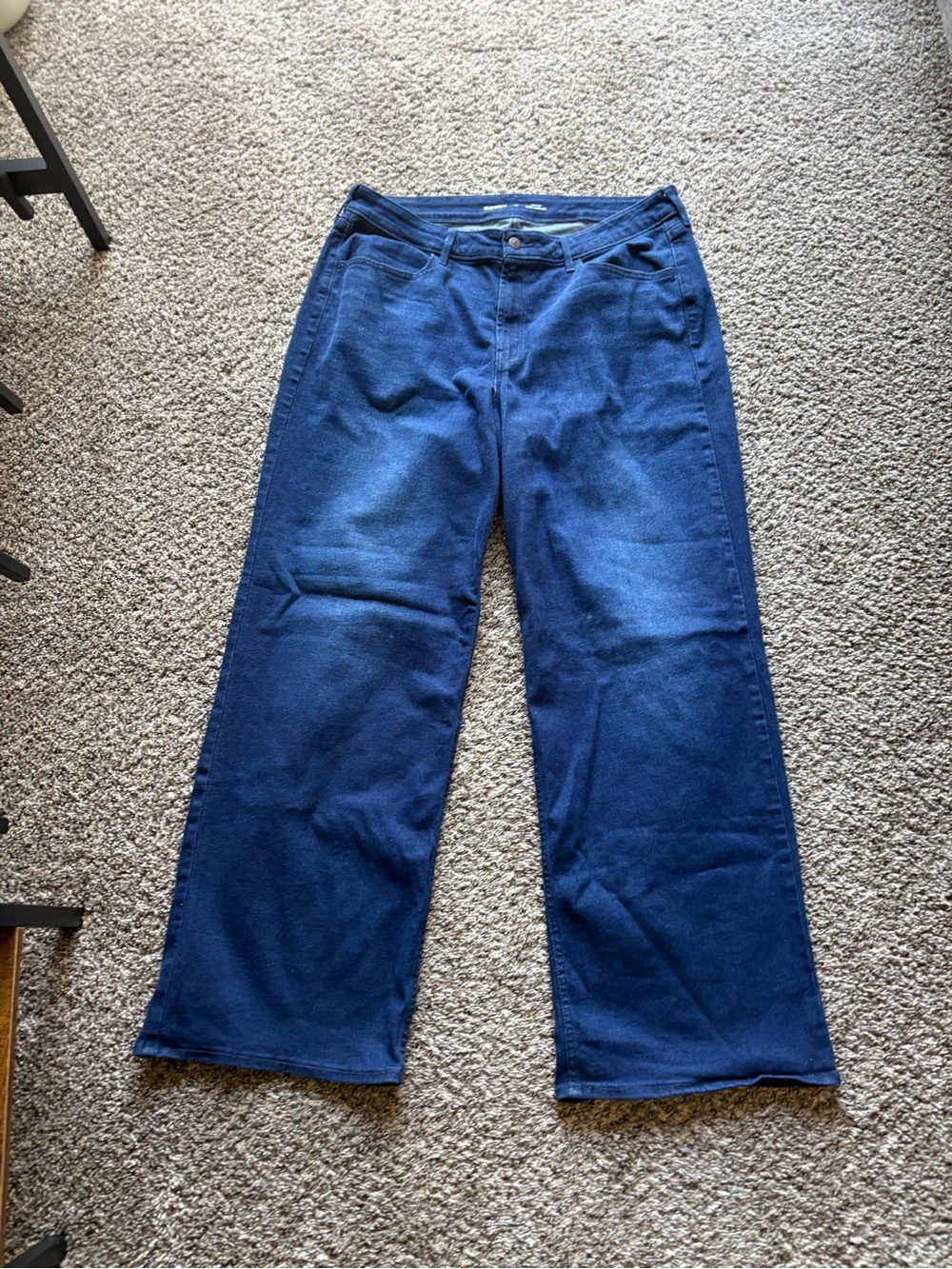 Classic Wide-Leg Women’s Jeans in Dark Blue
